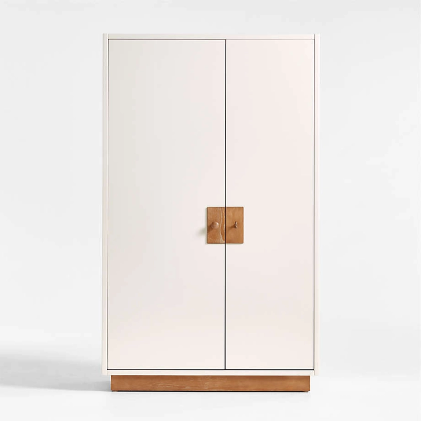 Memoire Ivory High-Gloss Lacquer Kids Storage Armoire Cabinet by Jeremiah Brent | Crate & Kids