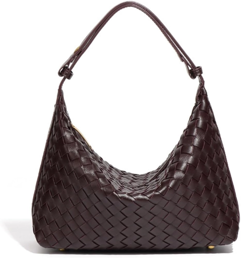 GBB Grand sac fourre-tout en cuir tissé Hobos Sac à bandoulière en cuir souple pour femme Sac de courses avec poignée sur le dessus avec fermeture éclair