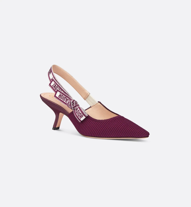 J'Adior Slingback Pump Mulberry Embroidered Cotton | DIOR