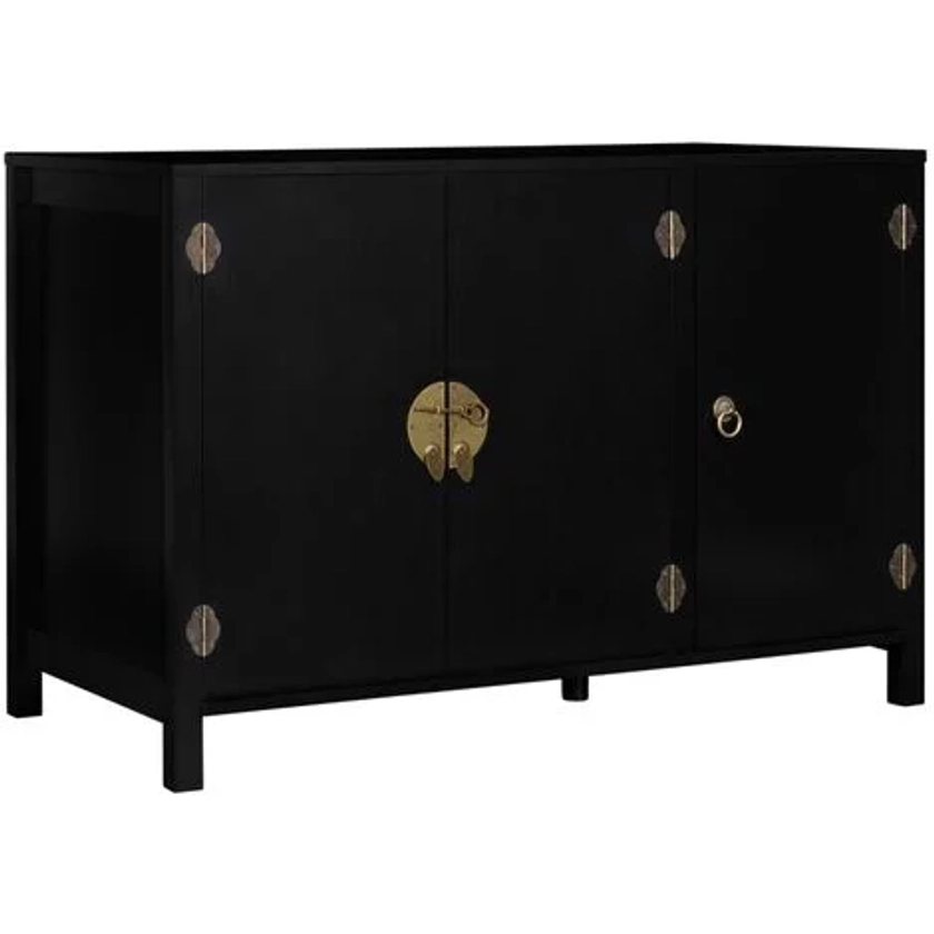 Buffet bas 110 cm YANG 3 portes bois noir