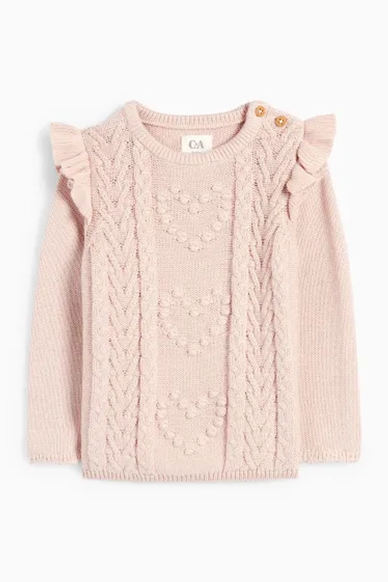 Petits cœurs - pull bébé - motif tressé | E-Shop C&A