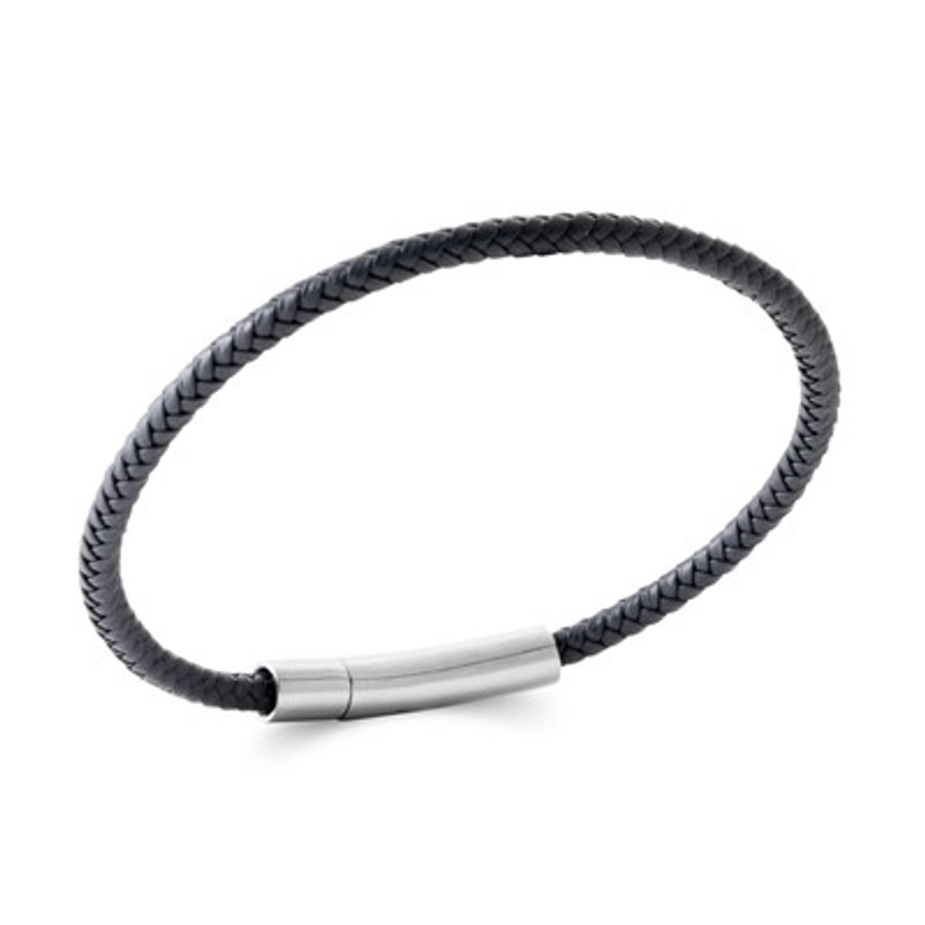 Bracelet Brilllaxis cuir gris et acier BRILLAXIS | MATY