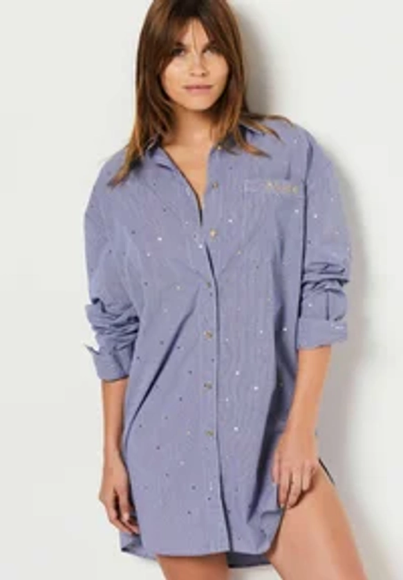 Etam LOELIE - Chemise de nuit / Nuisette - blue/bleu - ZALANDO.FR