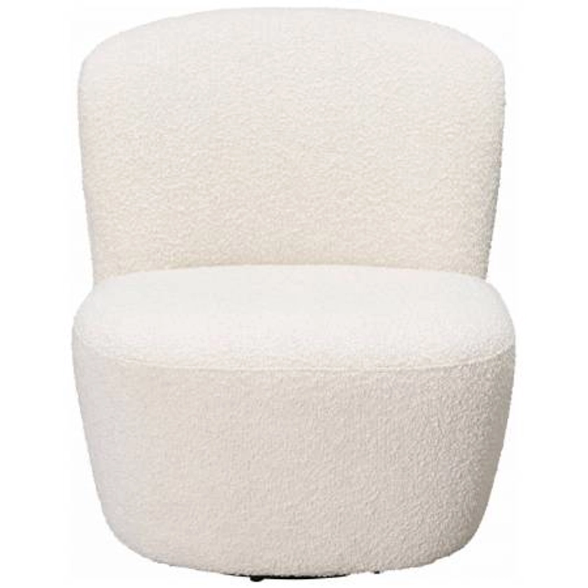 Fauteuil pivotant en tissu - blanc