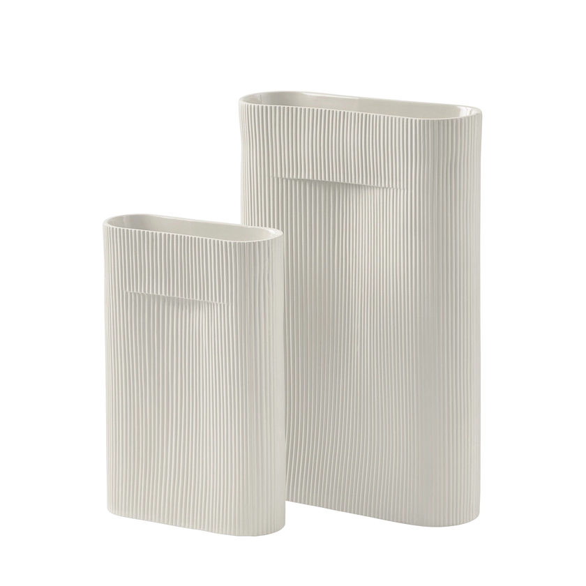 Vase Ridge Large céramique blanc / H 48 cm - Muuto