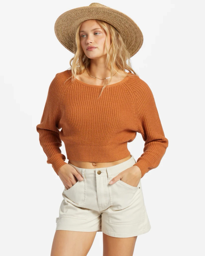 Sun Soaked V-Neck Sweater - Toffee