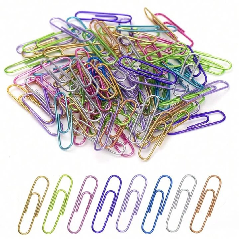 Paper Clips, 100pcs Medium Size Colored Paper Clip, PaperClips Assorted Colors, Paper Clips for Paperwork Office School and Personal Use
