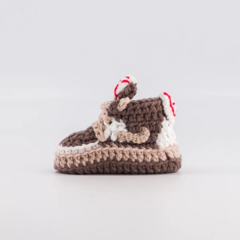 Baby Crochet Shoes AJ Travis Reverse Mocha - Baby Sneakers Shop