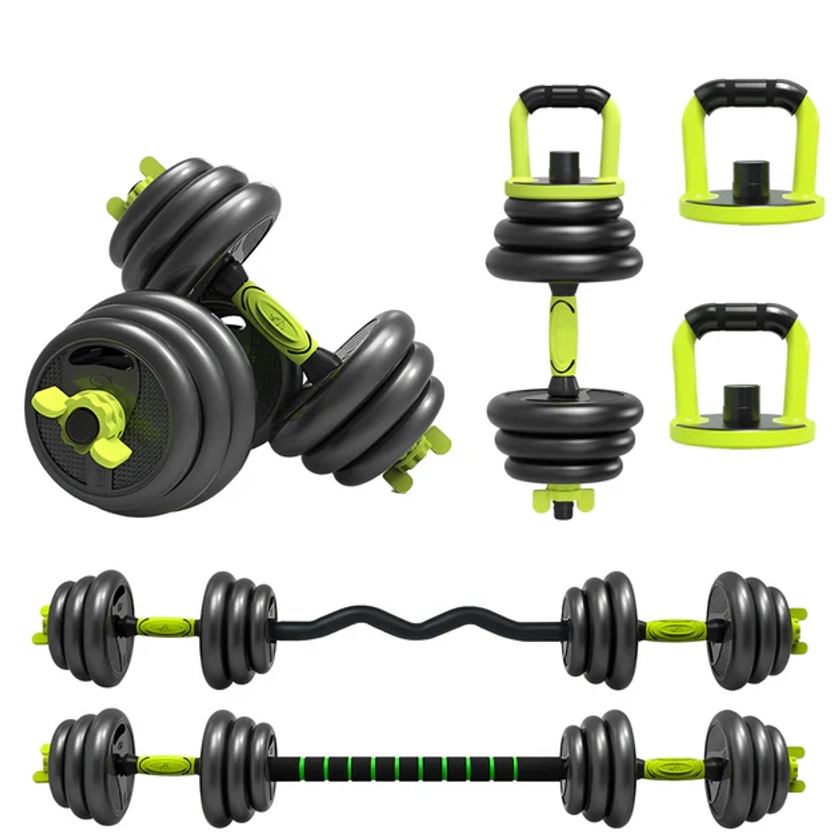 STRONGWAY™ Adjustable 6 in 1 Dumbbell Barbell Kettlebell Push Up Set - 20KG, 30KG and 40KG SETS