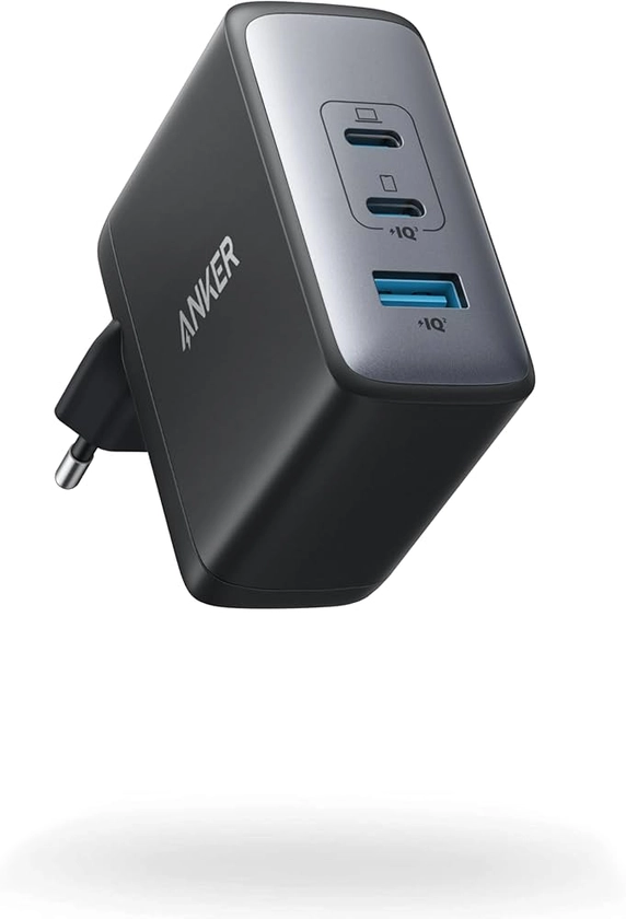 Cargador USB C 100 W Anker, Cargador 736 (Nano II 100 W), Cargador Mural Compacto rápido de 3 Puertos para MacBook Pro/Air, Google Pixelbook, DELL XPS, iPad Pro, Galaxy S22/S20, iPhone 13/Pro, etc.