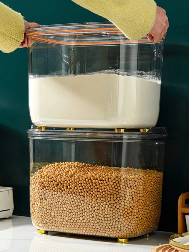 arroz Cubo doméstico sellado a prueba de humedad a prueba de insectos arroz Caja de almacenamiento para harina Frasco 10kg almacenamiento papelera
