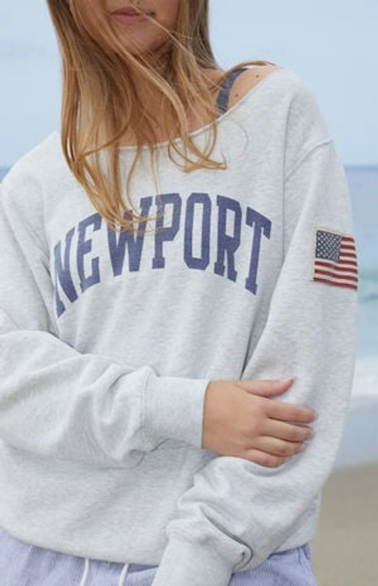 John Galt Erica Off-The-Shoulder Newport Sweatshirt | PacSun