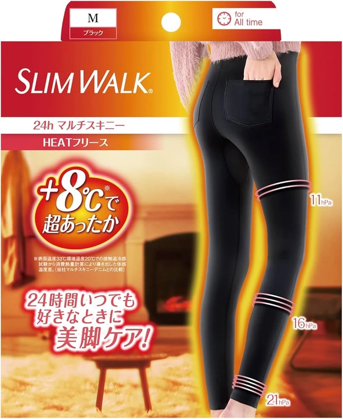 Amazon.co.jp: Women's Slim Walk Compression Leggings 24h Multi Skinny HEAT Fleece Black M Compression Leggings Warm : Clothing, Shoes & Jewelry