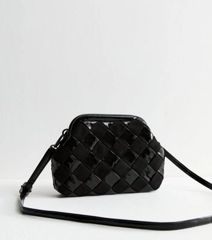 Black Weave Design Pouch Clutch