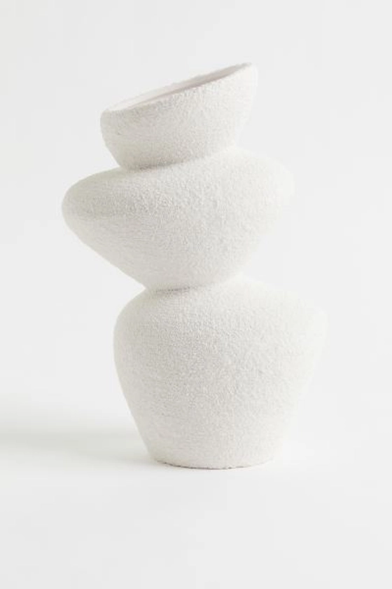 Vase en grès cérame - Blanc - Home All | H&M FR
