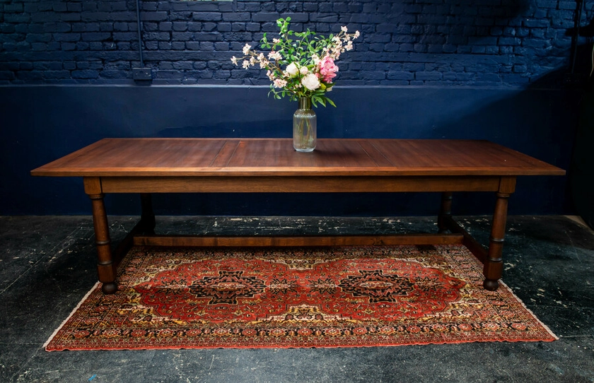 Antique Large Oak Refectory Farmhouse Dining/Conference Table | Vinterior