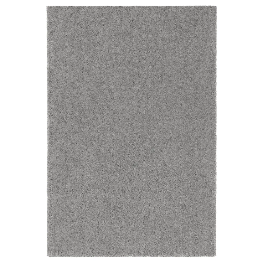 STOENSE Tapis, poils ras, gris moyen, 200x300 cm - IKEA