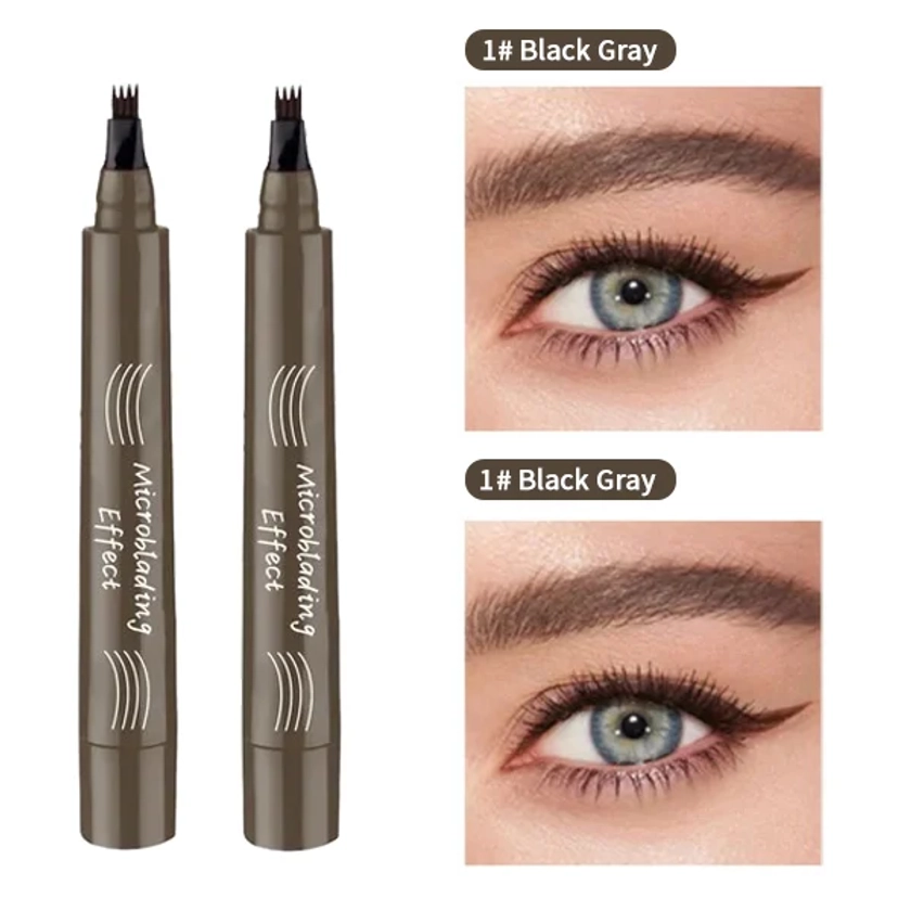 BUY 1 GET 1 FREE(2 PCS)🎉2024 Upgraded Natural Brows Eyebrow Pen💎 - 🔥Black Grey / 🔥Black Grey