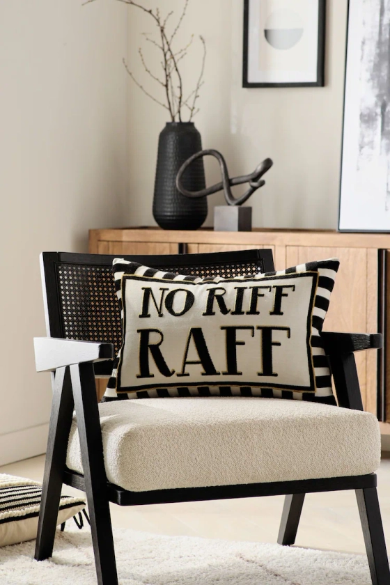 Buy Black 40 x 59cm No Riff Raff Cushion from the Next UK online shop