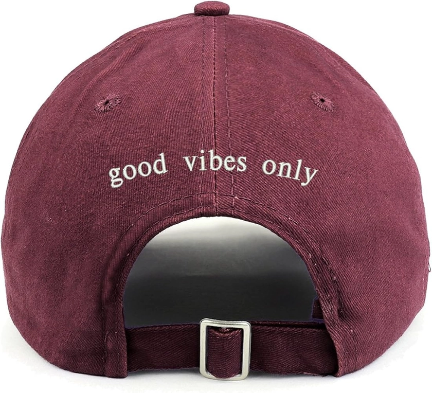 Trendy Apparel Shop Good Vibes only (Back) Embroidered 100% Cotton Dad Hat