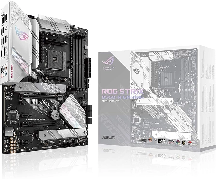 ASUS ROG Strix B550-A Gaming AMD ATX Motherboard with PCIe 4.0, 2.5Gb LAN, BIOS Flashback, Dual M.2 heatsinks, Aura Sync