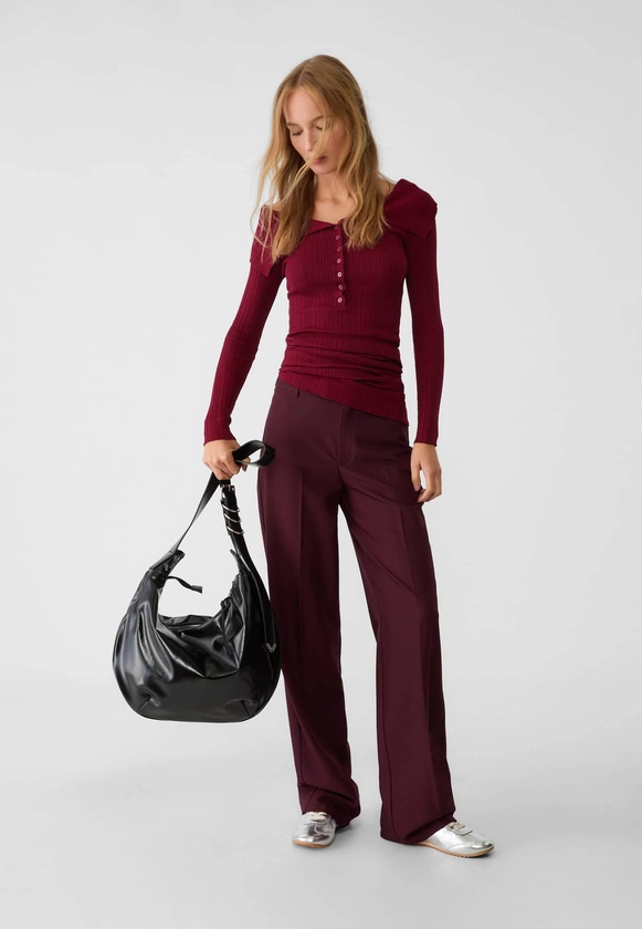 Pantalon habillé regular - Mode femme | Stradivarius France