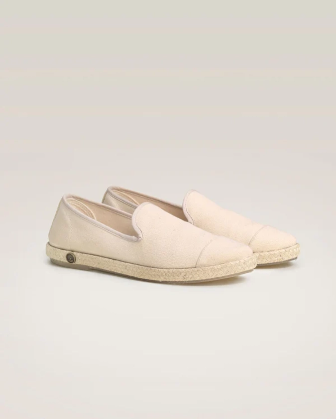 Espadrille femme coton, ivoire