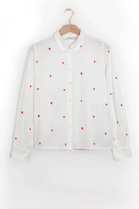 Sissy-Boy Witte blouse met hartjes embroidery