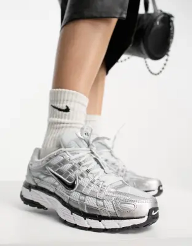 Nike P-6000 trainers in black and silver | ASOS