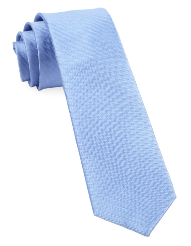 Sound Wave Herringbone Light Blue Tie | Silk Ties | Tie Bar