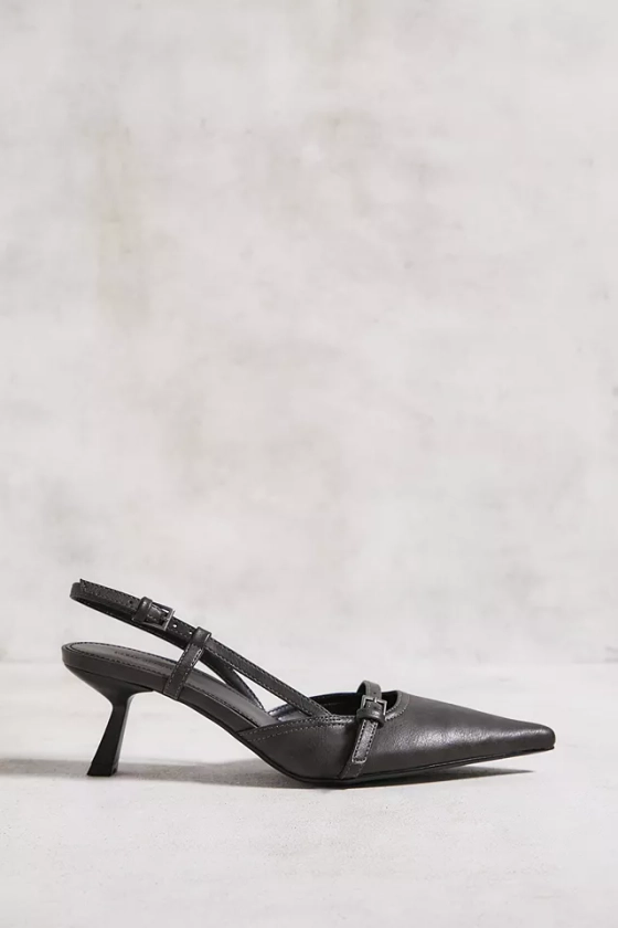 UO - Chaussures à petits talons avec bride arrière Capri noires