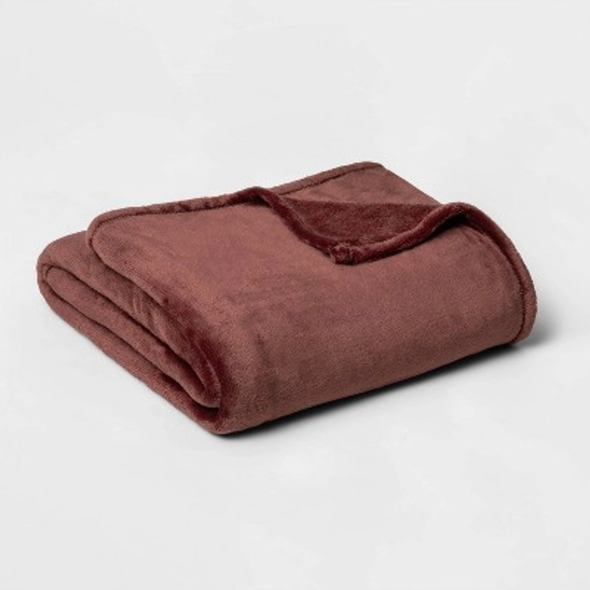 King Microplush Bed Blanket Berry - Threshold™