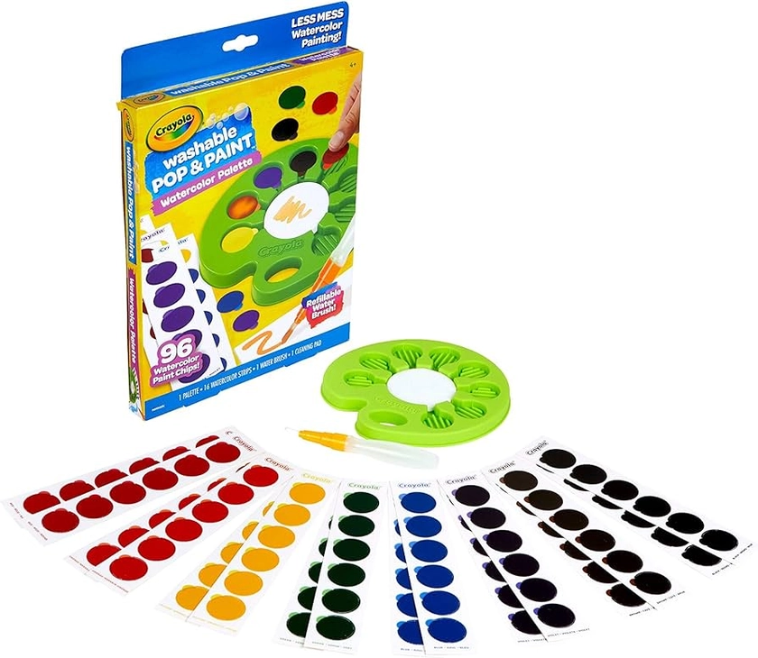 Crayola Watercolor Paint Set, Pop & Paint Palette, Washable Kids Paints, Gift