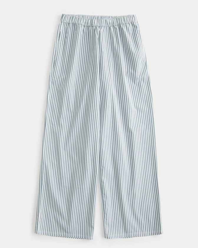 Women's Poplin Wide-Leg Sleep Pants | Women's Bottoms | HollisterCo.com