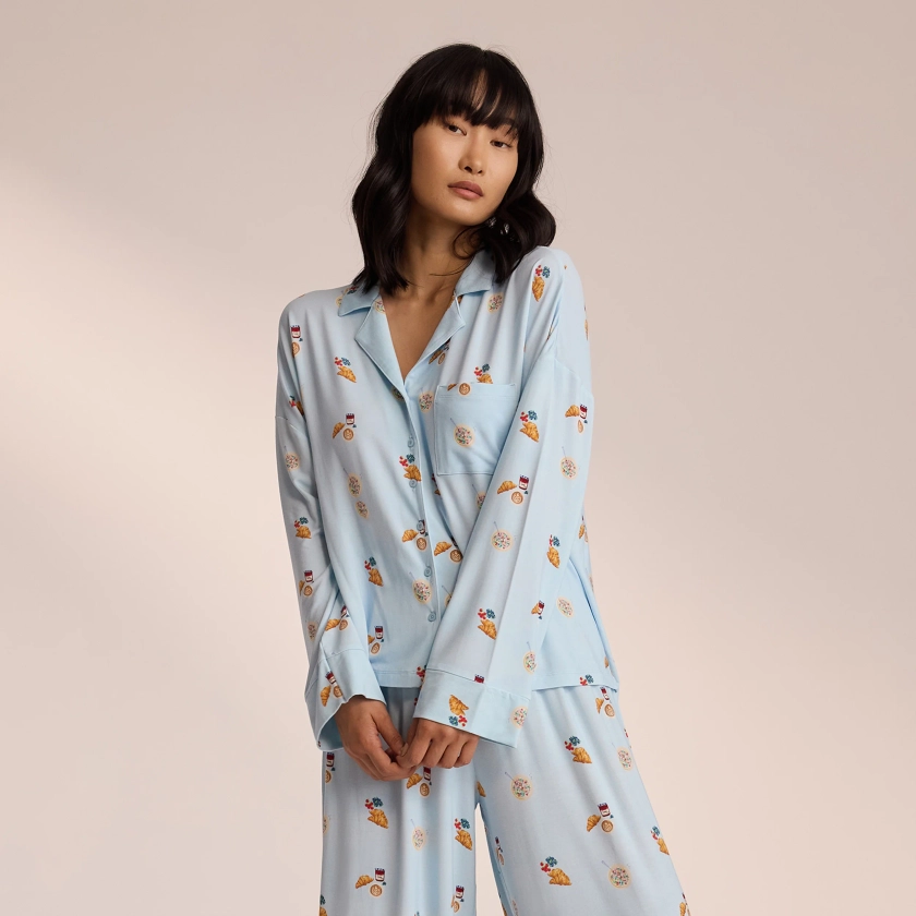 Chemise de Pyjama en Modal - Bleu