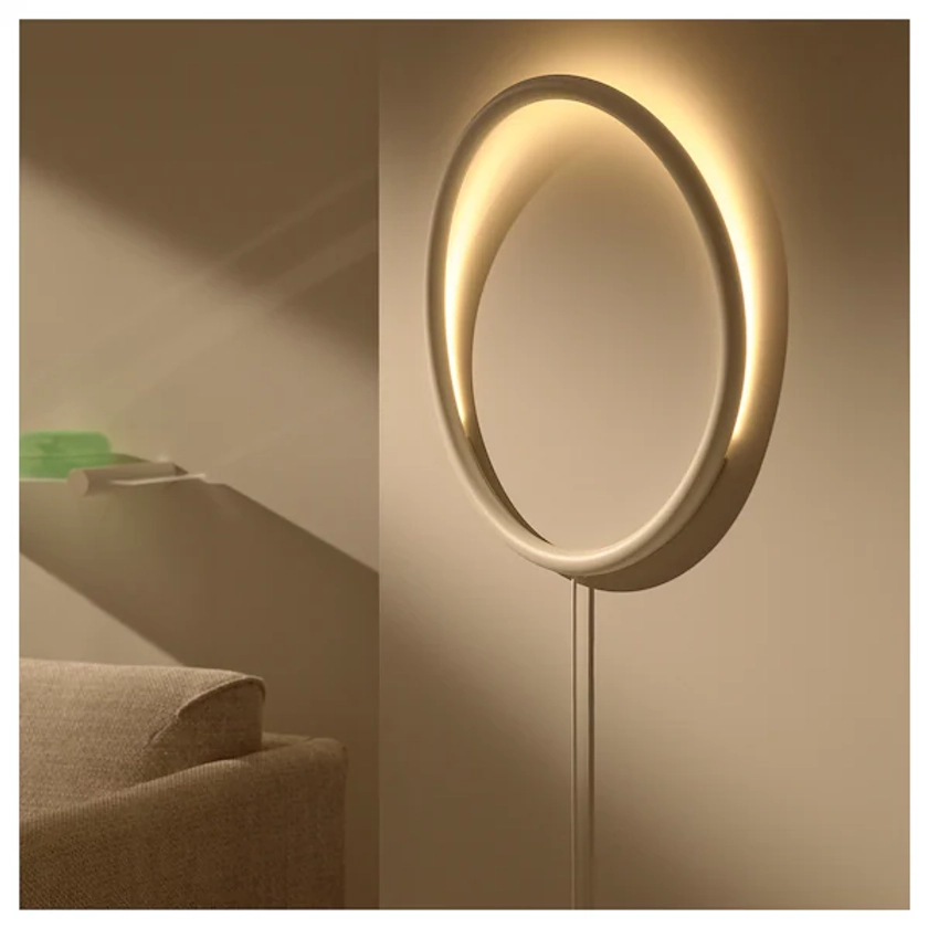 Led-wandlamp VARMBLIXT wit metaal/cirkel - IKEA