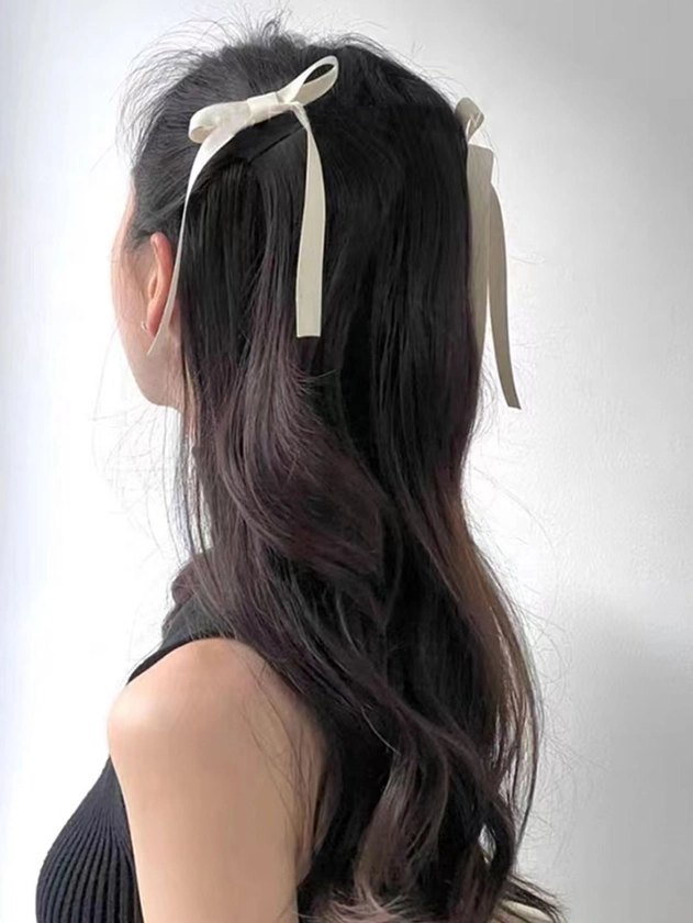 2 Piezas/set Clip De Cabello De Cinta Larga Estilo Ballet, Accesorio De Cabello Lindo Y Elegante Para Mujer, Adecuado Para Cualquier Ocasión