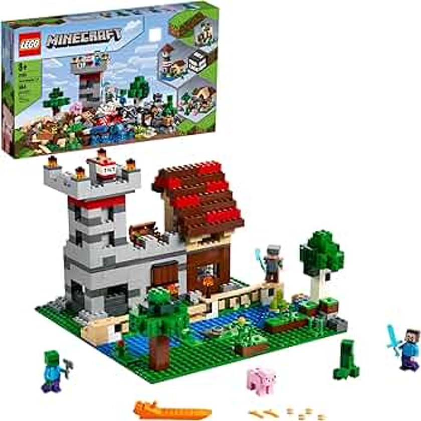 LEGO Minecraft The Crafting Box 3.0 21161 Minecraft Brick Construction Toy and Minifigures, Castle and Farm Building Set, Great Gift for Minecraft Players Aged 8 and up, New 2020 (564 Pieces)