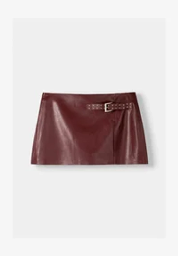 Bershka Minijupe - bordeaux - ZALANDO.FR