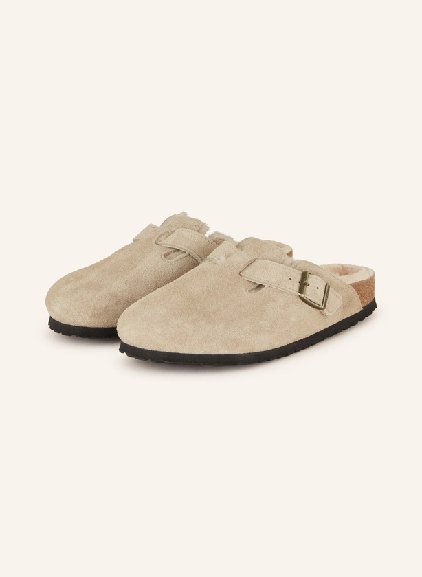 BIRKENSTOCK Pantoletten BOSTON SHEARLING in taupe