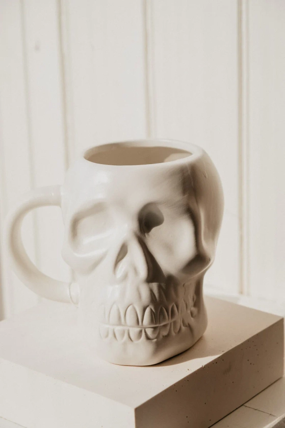 Skull Matt Ceramic Large Halloween Autumn Mug