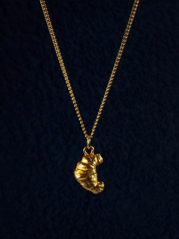 Handmade In Italy, Gold Plated “Croissant” Necklace - CONFETTY