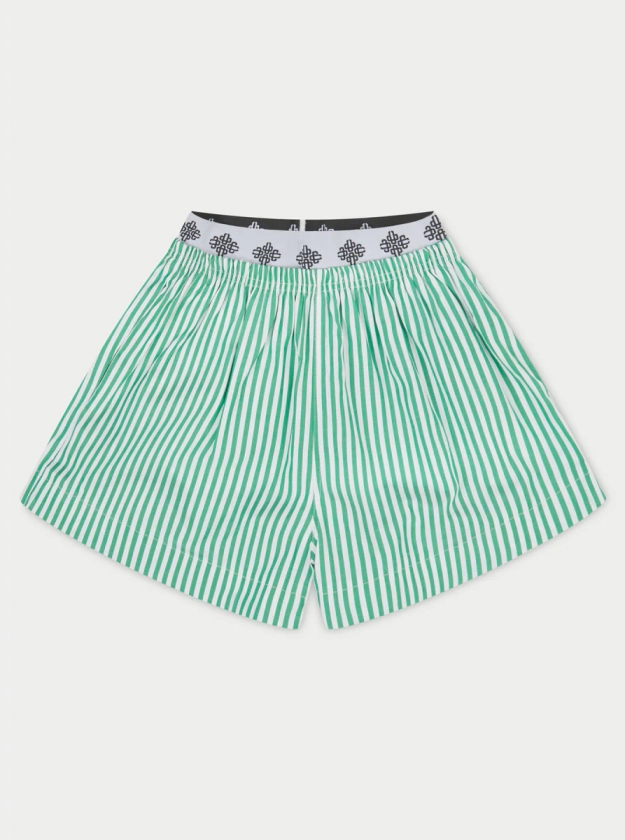 EMBLEM STRIPE SHORTS - GREEN