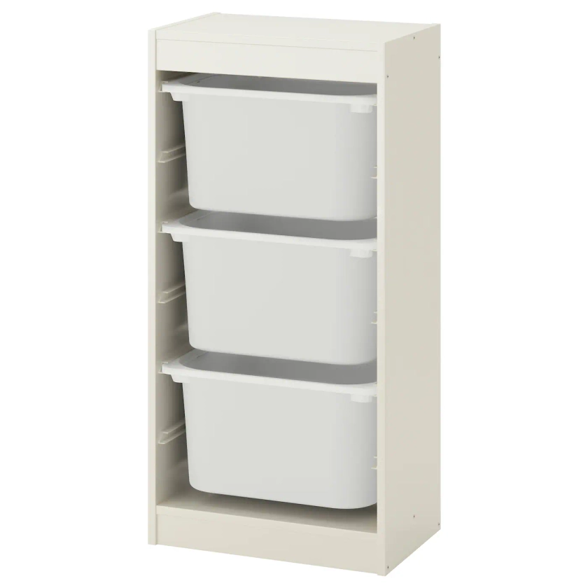 TROFAST storage combination with boxes, white/white, 181/8x113/4x37" - IKEA