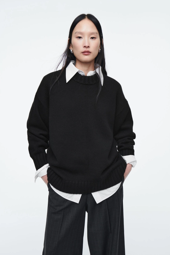 CHUNKY PURE CASHMERE CREW-NECK JUMPER