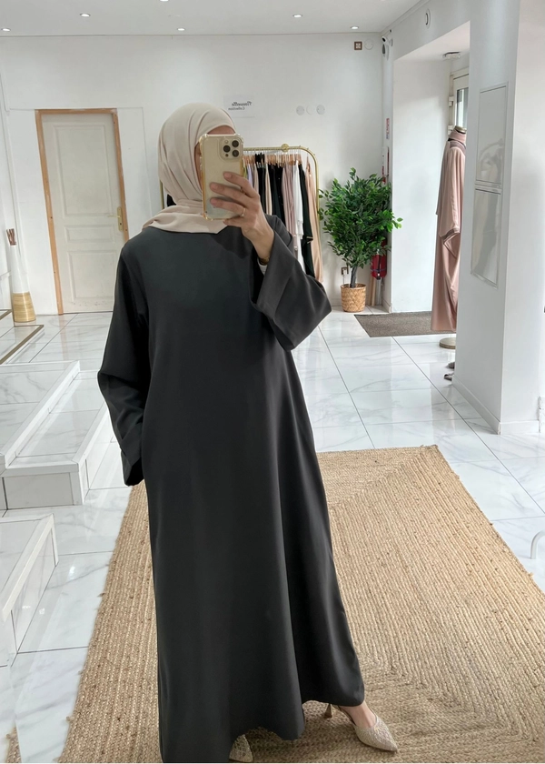 Abaya basic gris foncé