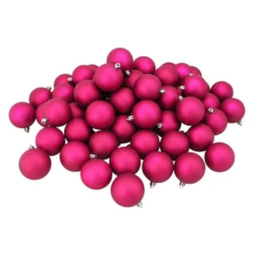 32ct Magenta Pink Shatterproof Matte Christmas Ball Ornaments 3.25" | Overstock.com Shopping - The Best Deals on Christmas Ornaments | 22885570