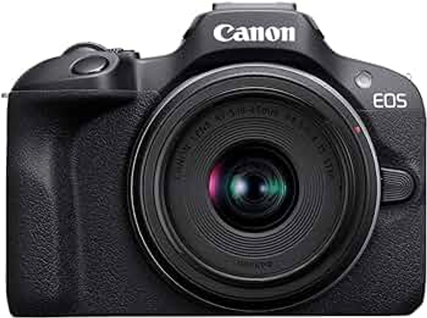 Canon EOS R100 Mirrorless Camera RF-S18-45mm F4.5-6.3 is STM Lens Kit, 24.1 Megapixel CMOS (APS-C) Sensor, 4K Video, RF Mount, Black