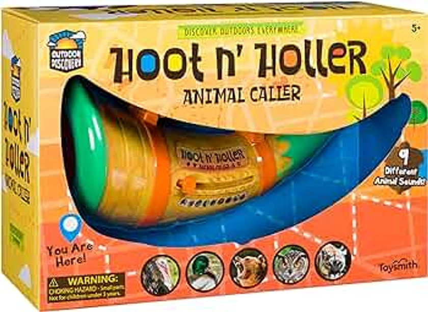 Toysmith Outdoor Discovery, Hoot-N-Hollar Animal Caller, 9" Horn With 9 Animal Sounds, For Boys & Girls Ages 5+