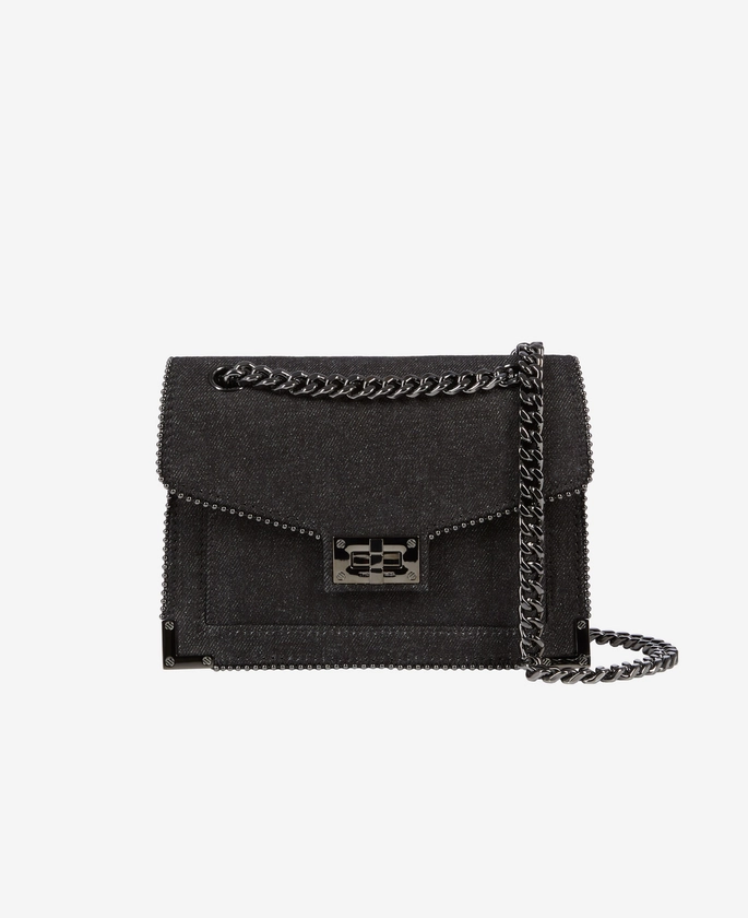 Sac Emily chaîne en denim noir | The Kooples - France